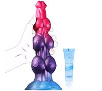 7" Beginner Fantasy Monster Horse Dildo with 3 Knots Dildo, Soft Silicone Anal Knotted Dog Dildos, Small G-Spot Dildos with Suction Cup Adult Sex Toys & Games for Women Men Couples Gay