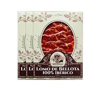 7 BELLOTAS 100% Iberico Cured Loin | Acorn-fed Cured Loin Made From Free-Range Iberian Pigs | Lomo Iberico de Bellota | Sliced 3 X 80 gr.