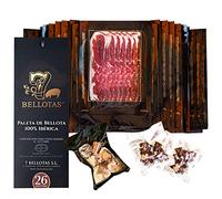 7 BELLOTAS 100% Iberico Ham Shoulder | Made From Acorn Fed Iberico Pigs and Natural Curation Process | Spanish Jamon Pata Negra | Jamon Iberico Bellota | 26 Months (Sliced 20 X 100 gr. + tacos)