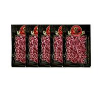 7 BELLOTAS 100% Iberico Pork Salami | Dry Cured Iberian Race Sausages Made From Acorn-fed Free-Range Iberian Pigs | Salchichon Iberico de Bellota | Sliced 5 X 100 gr.