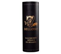 7 BELLOTAS 100% Iberico Pork Salami | Dry Cured Iberian Race Sausages Made from Acorn-fed Free-Range Iberian Pigs | Salchichon Iberico de Bellota | 1 Tube +500 g