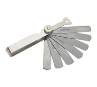 7 Blade Spark Plug Feeler Gauge - 0.5mm to 1.1mm - 75 x 13mm Blades - Metric