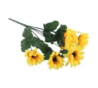 7-Bloom Sunflower Arrangement Made from Silk and Plastic for Stylish Indoor Tabletop or Wall Display