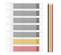 7 Box/42 Pcs for Tracer Pencil Refills for Carpenter Pencils, 2.8mm Solid Deep Hole Carpenters Woodworking Construction Pencil Lead Refills Replacement(Black, Red, Yellow)