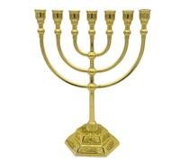 7 Branch Menorah Candle Holder Jerusalem Temple 12 Tribes of Israel Menorah 6.69inch Height