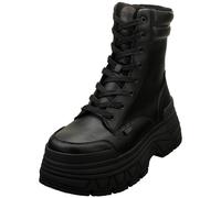 Buffalo FUSION LACE UP MID Women’s Black Vegan Nappa Lace-Up Mid-Ankle Platform Combat Boots - Black 7
