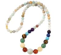 7 Chakra Beads Necklace For Women Men Colorful Natural Crystal Beaded Choker Necklace Boho Handmade Healing Gemstone Strand Jewelry Gifts With Pouch Amazonite