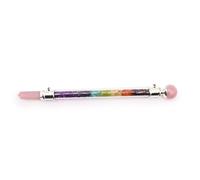 7 Chakra Crystal Healing Wand, Rose Quartz, with Rainbow Gemstone Chips, Meditation and Energy Healing