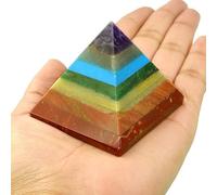 7 Chakra Crystal Pyramid Seven Chakra Gemstone Pyramid, Seven Chakra Pyramid for Energy Balance and Healing,Home Decor, Seven Chakra Pyramid 53-58MM