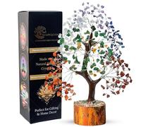 7 Chakra Crystal Tree of Life 300 Beads Silver Wire - Healing Crystal Bonsai Tree for Positive Energy, Feng Shui Money Tree, Spiritual Home Decor, Meditation Desk Ornament, Gift for Women