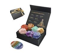 7 Chakra Crystals and Healing Stones Set - Large Raw Crystals and Stones (2-2.5") Positive Energy Meditation Healing Stone Spiritual Cleansing and Protection, Unique Birthday Gifts for Women