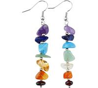 7 chakra Dangle Earrings,Vintage Retro Jewelry for Women Ear Hook Ear Drop Ear Dangle EarringsDeft Processed