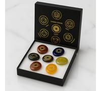 7 Chakra Engraved Tumble Stone Gift Set - Natural Healing Crystals for Meditation, Reiki, Spiritual Energy, Manifestation & Mindfulness - Perfect Spiritual & Christmas Gift Box