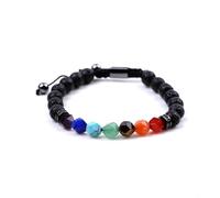7 Chakra Gemstone Bracelet - Faceted Agate Amethyst Lapis Lazuli Beads with Micro Pavé, Natural Stone Jewelry Gift