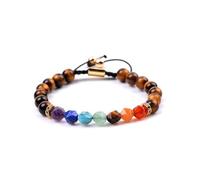 7 Chakra Gemstone Bracelet - Faceted Agate Amethyst Lapis Lazuli Beads with Micro Pavé, Natural Stone Jewelry Gift