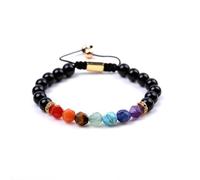 7 Chakra Gemstone Bracelet - Faceted Agate Amethyst Lapis Lazuli Beads with Micro Pavé, Natural Stone Jewelry Gift