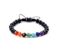 7 Chakra Gemstone Bracelet - Faceted Agate Amethyst Lapis Lazuli Beads with Micro Pavé, Natural Stone Jewelry Gift