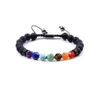 7 Chakra Gemstone Bracelet - Faceted Agate Amethyst Lapis Lazuli Beads with Micro Pavé, Natural Stone Jewelry Gift