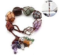 7 Chakra Gemstone Tassel Hanging Ornament for Home, Car and Meditation | Colourful Natural-Style Stones, Decorative Tassel Design, Easy To Hang, Ideal For Yoga Spaces, Gifts And Room Décor