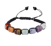 7 Chakra Healing Bracelet - Natural Gemstone Beads for Anxiety Relief & Energy Balance, Adjustable Braided Yoga Jewelry with Reiki Crystals, Women’s Spiritual Wellness Accessory (Chakra Stone Design)
