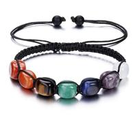 7 Chakra Healing Crystal Bracelet Women Natural Gemstones Yoga Reiki Chakras Stone Beads Anxiety Braided Bracelet Adjustable Jewellery Gifts