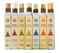 7 Chakra Incense Sticks Set, Natural Herbal Aromatherapy, Third Eye Rose, Crown Frankincense, Heart Jasmine, Solar Plexus Lemongrass, Throat Patchouli, Navel Sandalwood, Root Nagchampa