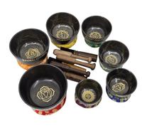 7 Chakra Singing Bowl Set with Mallets & Cushions, Tibetan Meditation Singing Bowls for Sound Healing, Yoga, Mindfulness & Stress Relief