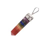 7 Chakra Stone Pendant Chakra Healing Gemstone Pendant Crystal Healing Stone Jewelry for Men & Women, Color Multi, and Size 3 cm By REBUY, Standard, Stone, 7 chakra stone