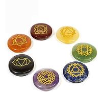 7 Chakra symbol Reiki Stone crystals set in an embroidered bag.