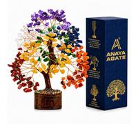 7 Chakra Tree of Life Crystal Tree, 300 Natural Gemstone Beads, Chakra Healing Crystal Tree for Positive Energy, Money & Good Luck, Housewarming Birthday Gifts for Women, Men, Mom, Sister & Friends