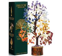 7 Chakra Tree of Life Crystal Tree for Home, Office, and Desk Decor | Handmade Bonsai Tree for Positive Energy, Healing & Money | Good Luck Gift for Thanksgiving & Christmas for Women, Mom & Dad