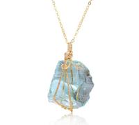 7 Chakra Wire Wrapped Natural Raw Crystal Necklace Colorful Gemstone Chain | Handmade wire wrap rough stone pendant necklace, transparent multi-color crystal for boho styling
