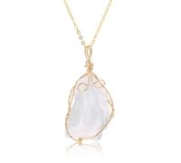 7 Chakra Wire Wrapped Natural Raw Crystal Necklace Colorful Gemstone Chain | Handmade wire wrap rough stone pendant necklace, transparent multi-color crystal for boho styling