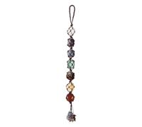 7 Chakras Healing Crystals, Healing Crystal Hanging Chakratumbled Gemstones, Natural Gemstones, Positive Energy Spiritual Meditation Hanging, for Window Ornament, Feng Shui, Home, Party, Car Decoratio