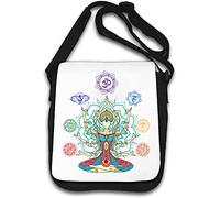7 Chakras Yoga Meditation Art Shoulder Bag White