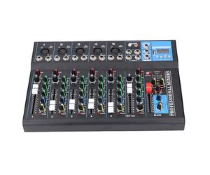 7 Channel Mixer, Small Distortion 100-240V Versatile Impact Resistant 7 Channel USB Mixer 3 Level Balance Adjustment for Party (Jiawuvoafrdbz7g-12)