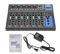 7 Channel Professional Audio Mixer, Bluetooth Portable Audio Mixer Board, USB Sound Mixing Console With 48v Phantom Power, Sound Board, DJ mixers for Live Show Streaming Recording Music Stage Karaoke
