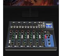 7-channel USB Professional Audio Mixer Sound Board Console Desk System Interface Bluetooth Dj Live Studio Mixing Amplifi Bands Boards for home KTV campus activities bars music dining bars etc