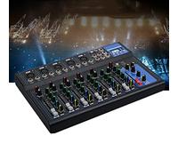 7 Channels DJ Mixer Professional Bluetooth Audio Mixer with Bluetooth MP3 Reverberation Effect and USB LCD Screen Player for Party Studio