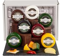 7 Cheese Truckle Hamper Gift Selection of Artisan Cheeses by Farm Maid | Uniquely presented in a Hamper House Gift Box with Double Gloucester, Derby & Wensleydale Cheeses, not just flavoured Cheddar