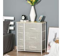 HOMCOM Chest of Drawers with 7 Dresser Drawers for Home Bedroom, Dark Grey - Light Grey - 7