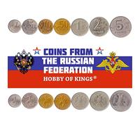 7 Coins from Russia | Russian Coin Set Collection 1 5 10 50 Kopecks 1 2 5 Rubles | Circulated 1997-2006 | Saint George | Serpent | Two Headed Eagle