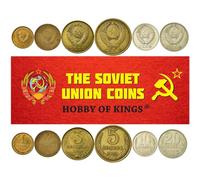 7 Coins from Soviet Union (Russia) | Soviet Coin Set Collection 1 2 3 5 10 15 20 Kopecks | Circulated 1961-1991 | Hammer And Sickle