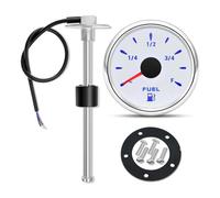 7 Color Backlight 52mm Fuel Level Gauge 0-190ohm/240~33 Ohm With 100MM-500MM Fuel Level Sensor Indicator Waterproof Reliable Replacement(240~33 ohm,Gague With 300MM Sensor)