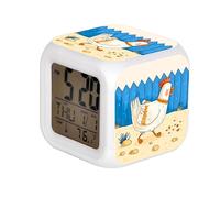 7 Color Change LED Digital Alarm Clock with Date Alarm Thermometer Home Desktop Child Alarm Clock Chicken Cartoon