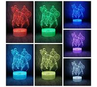 7 Color Changing Night Lamp 3D Atmosphere Bulbing Light 3D Visual Illusion LED Lamp for Kids Toy Christmas Birthday Gifts - Spiderman, Iron Man, Captain America (Heroes)