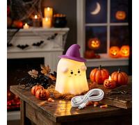 7-Color Ghost Silicone Lamp, Ghosts Halloween Decorations Night Light | Creative Wizard Silicone Light for Kids with 30-Minute Auto-Off Timer, Halloween Xmas Birthday Gift[Energy Class A]