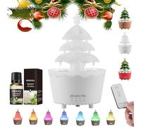 7-color Gradient Light Tree Essential Oil Diffuser, Three-speed Timed Fragrance Diffusion, Silent Atomization Technology, Holiday Decoration Atmosphere Light (White Freesia*2)