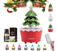 7-color Gradient Light Tree Essential Oil Diffuser, Three-speed Timed Fragrance Diffusion, Silent Atomization Technology, Holiday Decoration Atmosphere Light (Red Freesia*2)