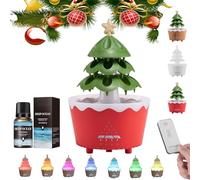 7-color Gradient Light Tree Essential Oil Diffuser, Three-speed Timed Fragrance Diffusion, Silent Atomization Technology, Holiday Decoration Atmosphere Light (Red Ocean*2)
